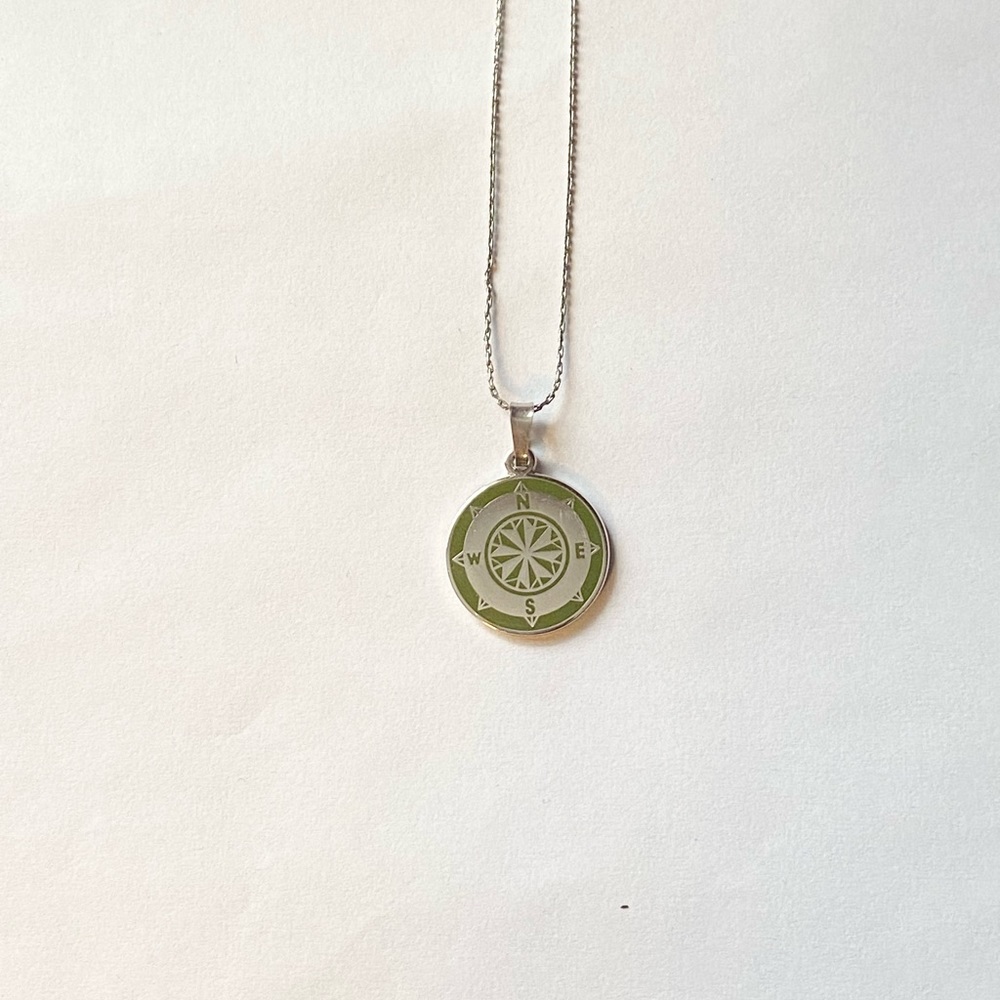 Alex and Ani Expandable Compass Necklace (Green)